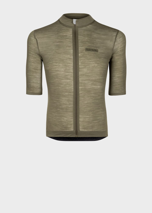 Product view - Men's Green Merino Wool-Blend Cycling Jersey Paul Smith