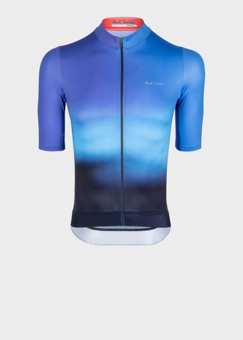 Front view - 'Blue Fade' Race Fit Cycling Jersey Paul Smith