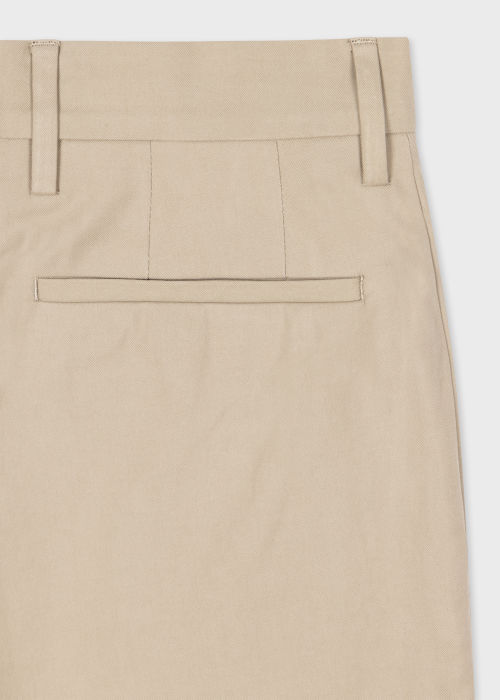 Product View - Men's Tailored-Fit Beige Cotton Twill Shorts Paul Smith
