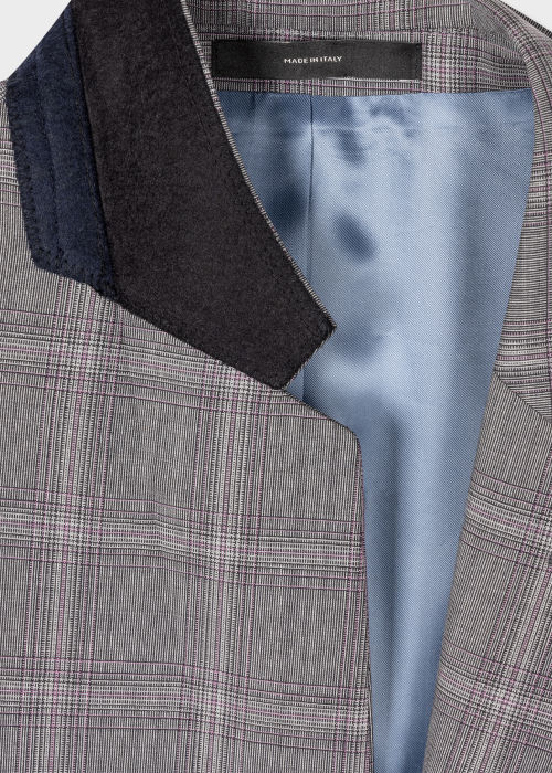 Product view - Men's Slim-Fit Grey Complex Plaid Wool Suit Paul Smith