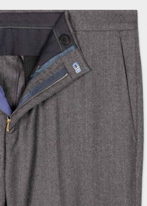 Men's Slim-Fit Grey Wool-Cashmere Pants