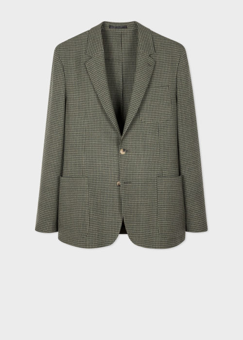 Product View - Men's Green Wool Check Two-Button Blazer Paul Smith