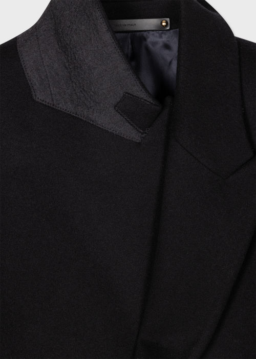Men's Black Wool-Cashmere Epsom Coat