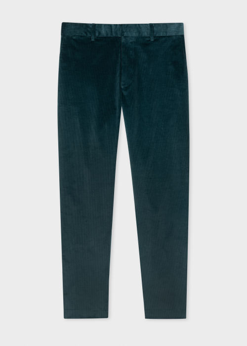 Product View - Men's Slim-Fit Dark Teal Corduroy Trousers Paul Smith