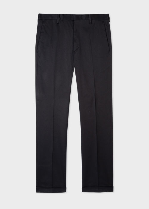 Front view - Men's Slim-Fit Dark Navy Organic Cotton-Stretch Chinos Paul Smith