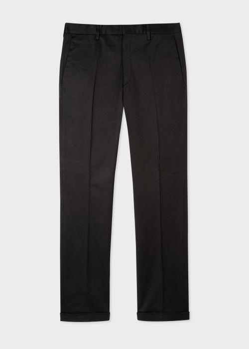 Men's Slim-Fit Black Cotton-Stretch Chinos