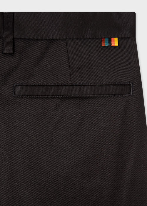 Detail View - Men's Slim-Fit Black Cotton-Stretch Chinos Paul Smith