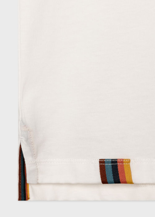 Detail view - Men's White Pocket T-Shirt With 'Artist Stripe' Tab Paul Smith