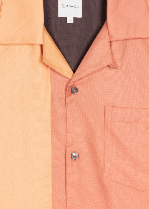 Product View - Men's Oversized Orange 'Patchwork' Shirt Paul Smith