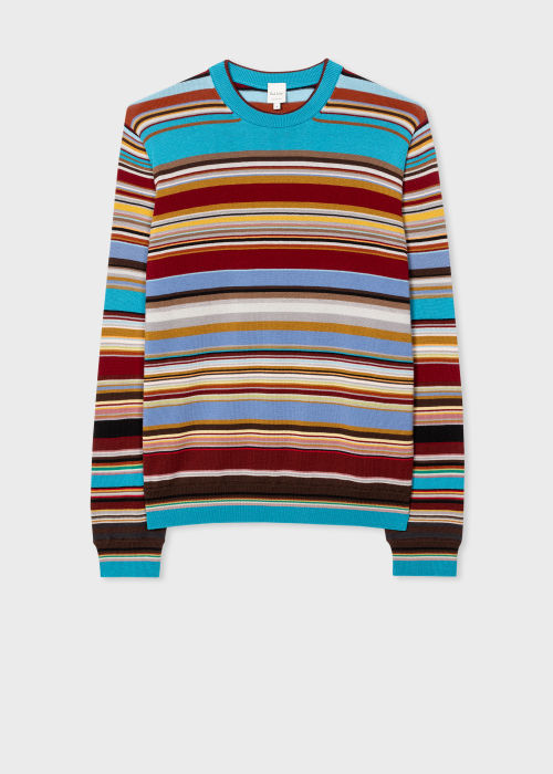 Men's Multi 'Signature Stripe' Crew Neck Sweater