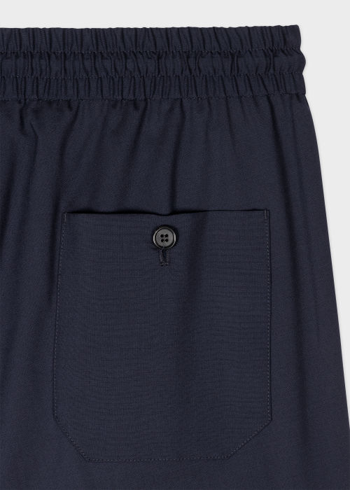 Men's Dark Navy Stretch-Wool Cargo Pants
