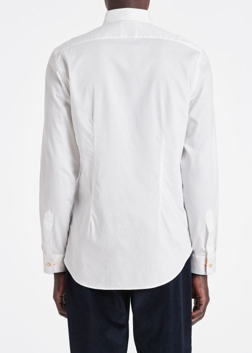 Slim-Fit White Cotton Twill Easy Care Shirt by Paul Smith