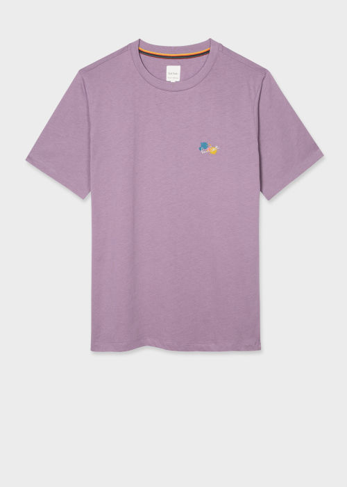 Product View - Men's Purple 'Paint Splatter' Cotton T-Shirt Paul Smith