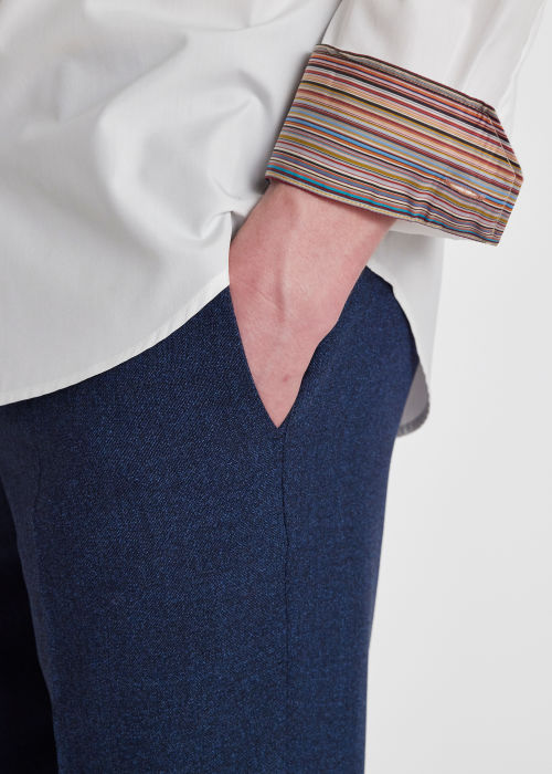 Tailored-Fit White Cotton 'Signature Stripe' Cuff Shirt by Paul Smith
