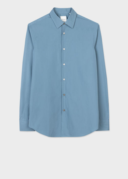 Chemise Bleu Marine Poignets "Artist Stripe" Coupe Ajustée en Coton Paul Smith - Vue de face