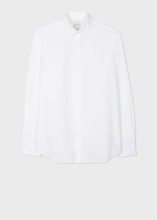 Tailored-Fit White Cotton 'Artist Stripe' Cuff Shirt by Paul Smith