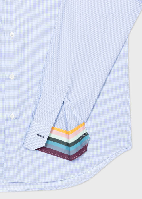 Tailored-Fit Light Blue 'Gingham' Easy Care Shirt by Paul Smith