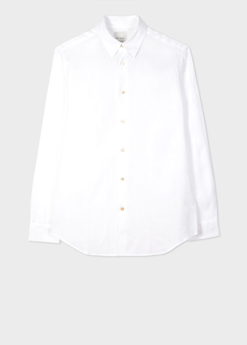 Men's White Linen Shirt