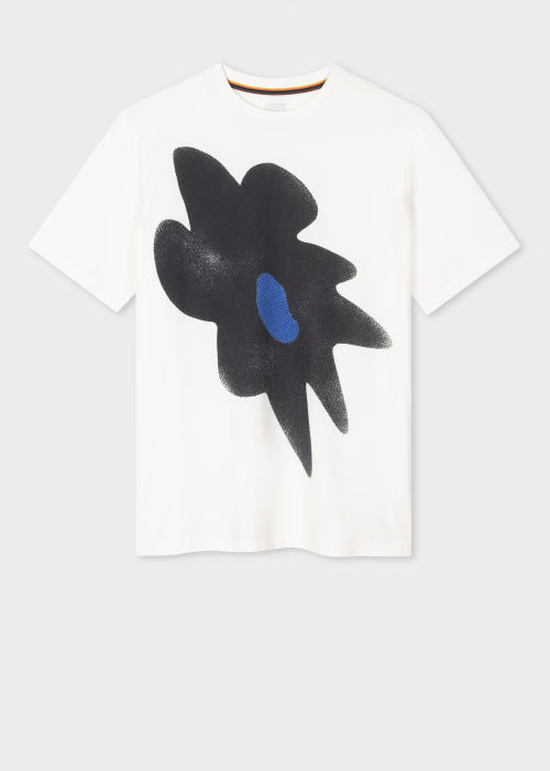 Product view - Men's White 'Big Flower' Print Cotton T-Shirt Paul Smith