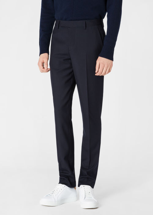 Men's Slim-Fit Navy Wool 'A Suit To Travel In' Trousers by Paul Smith