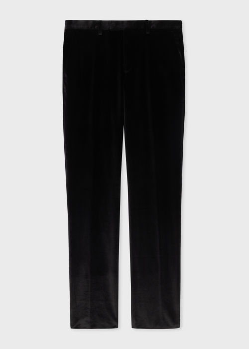 Men's SlimFit Black Velvet Trousers