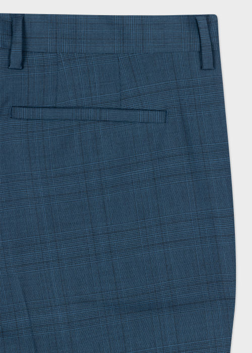 Product view - Men's Slim-Fit Blue Overdyed Check Wool Trousers Paul Smith