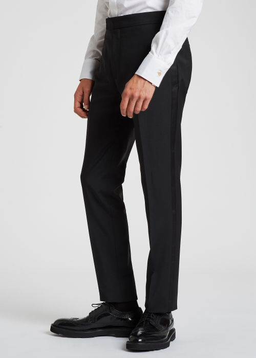 Men's Black Wool And Mohair-Blend Evening Trousers by Paul Smith