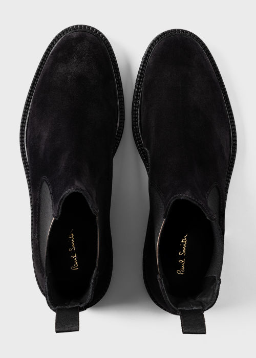 Product view - Men's Black Suede 'Argo' Chelsea Boots Paul Smith