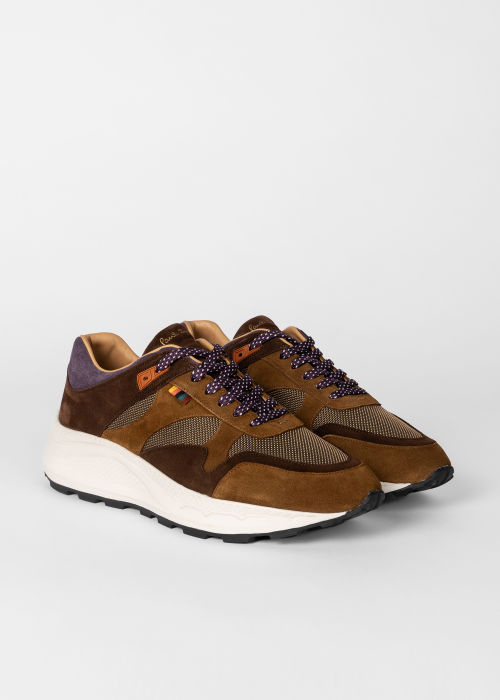 Product view - Men's Brown Suede 'Bez' Trainers Paul Smith