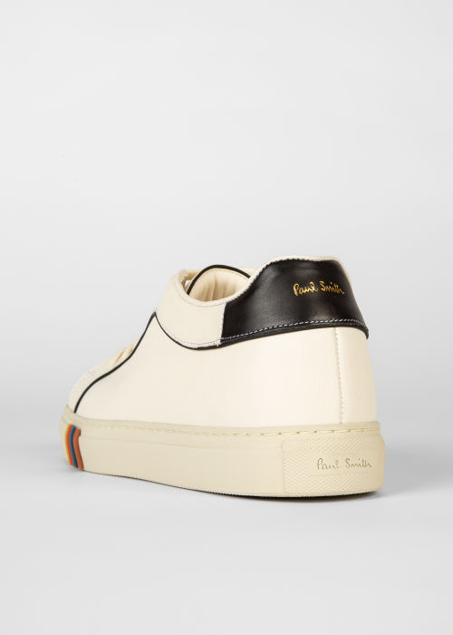 Detail View - White 'Basso' Sneakers With Green Trim Paul Smith