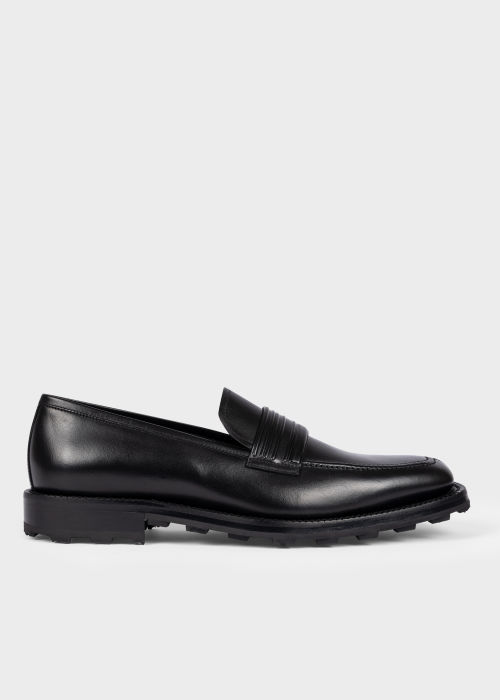 Product view - Men's Black Leather 'Baskerville' Loafers Paul Smith