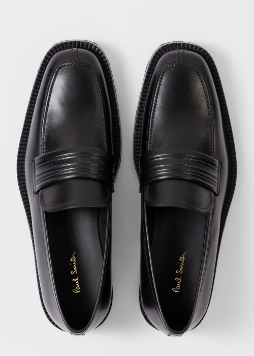 Product view - Men's Black Leather 'Baskerville' Loafers Paul Smith