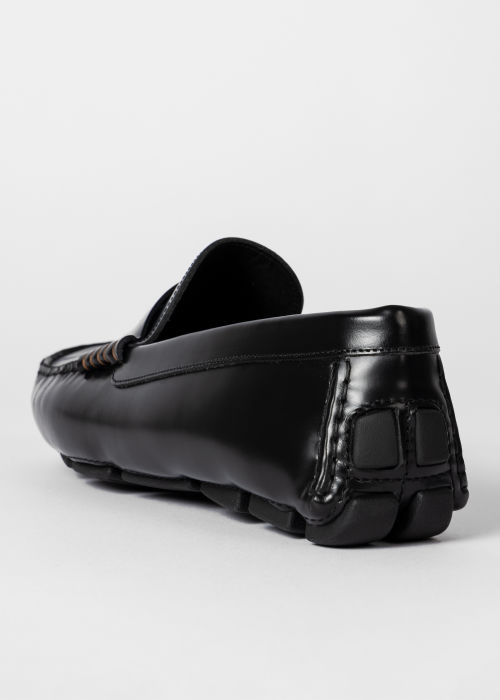 Detail View - Black 'Colima' Leather Loafers Paul Smith