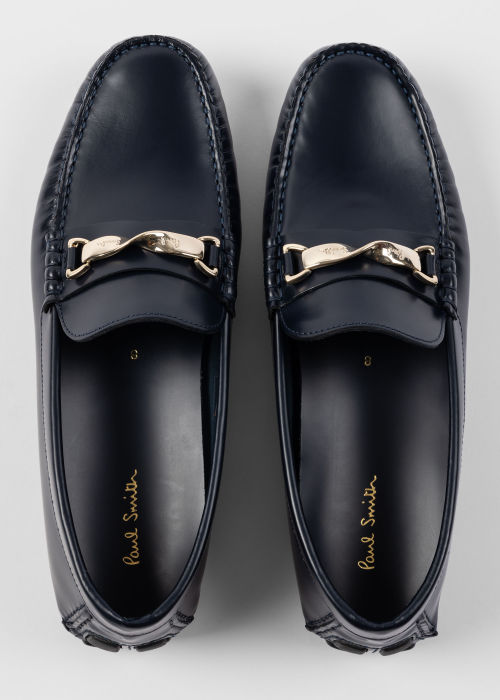 Men's Navy 'Colima' Leather Loafers