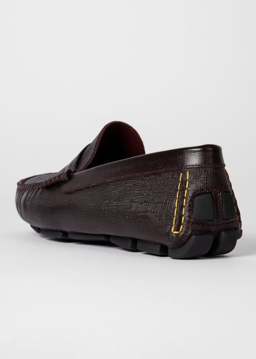 Detail View - Burgundy 'Colima' Leather Loafers Paul Smith