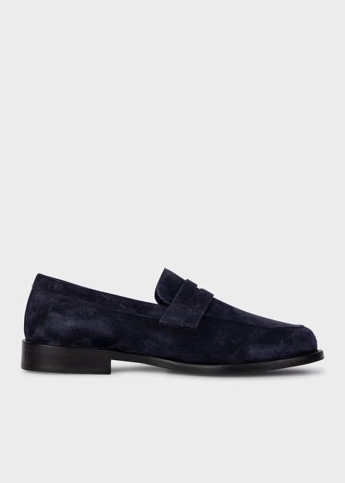 Product view - Men's Navy Suede 'Domingo' Loafers Paul Smith