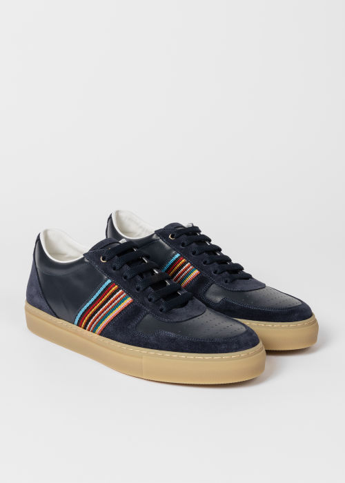 Product view - Men's Navy Leather 'Fermi' Sneakers Paul Smith