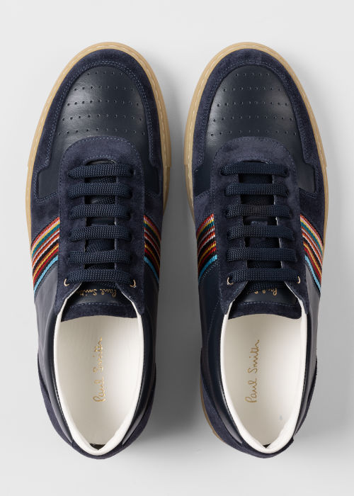 Product view - Men's Navy Leather 'Fermi' Sneakers Paul Smith