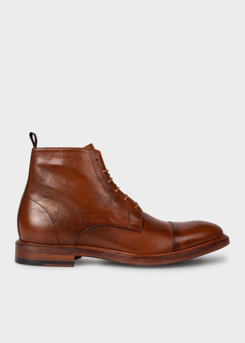 Men's Tan Calf Leather 'Jarman' Boots Paul Smith