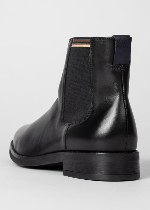 Detail View - Black Leather 'Lansing' Chelsea Boots Paul Smith