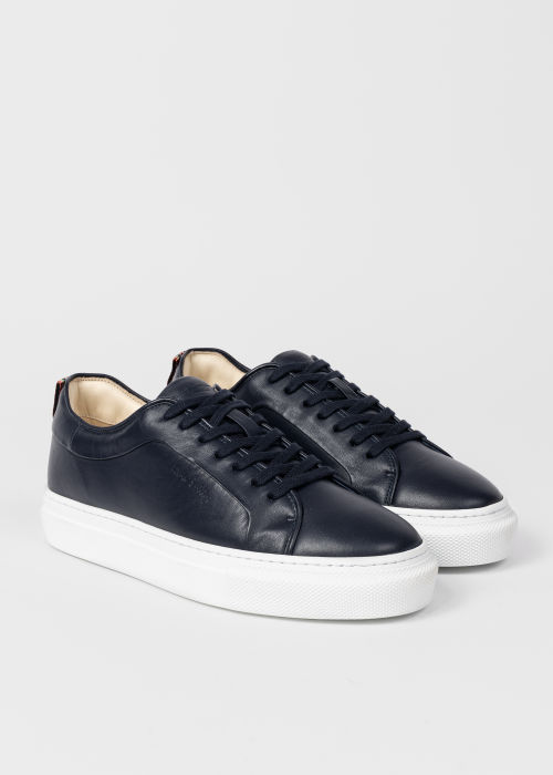Product view - Men's Navy Leather 'Malbus' Trainers Paul Smith