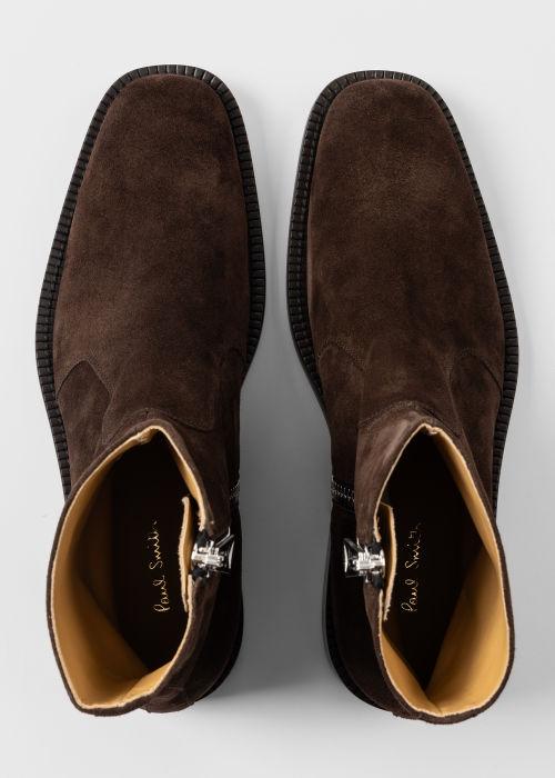 Product view - Men's Dark Brown Suede 'Pileggi' Boots Paul Smith