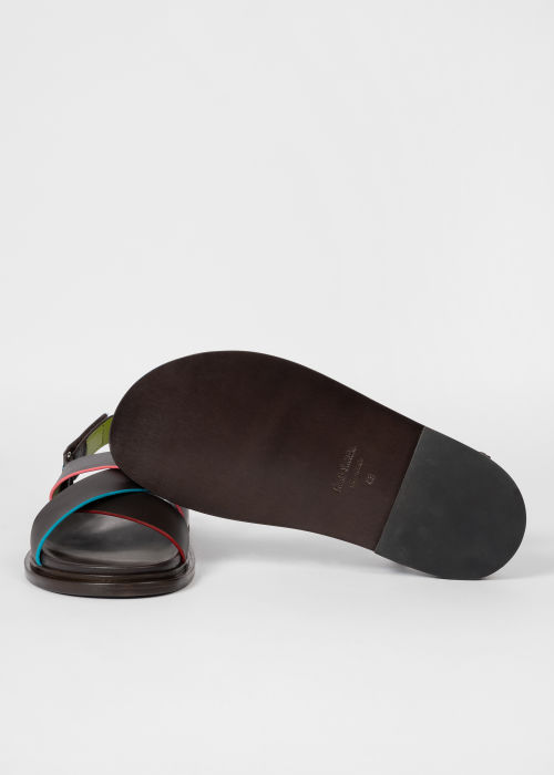 Product view - Paul Smith + Pop Trading Company - Dark Brown Leather Sandals 