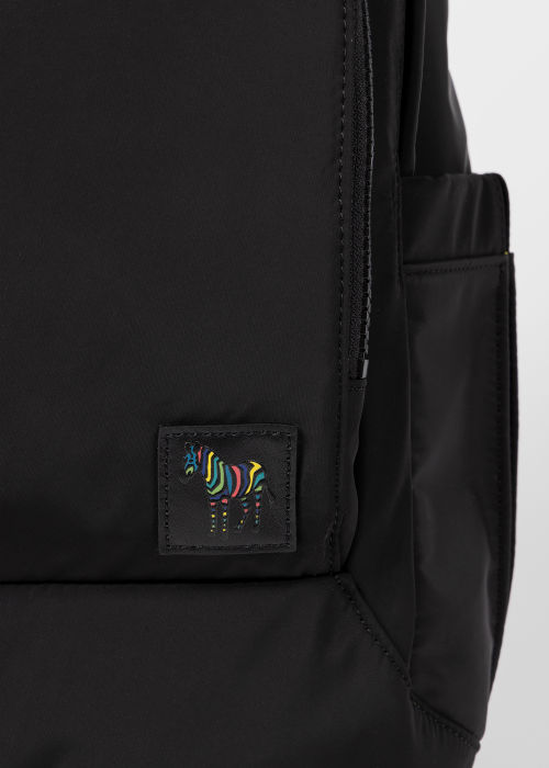 Detail View - Black Recycled Polyester Backpack Paul Smith