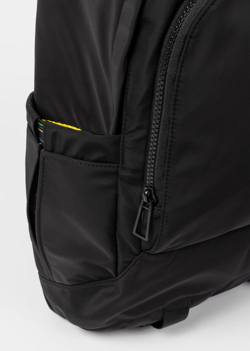 Detail View - Black Recycled Polyester Backpack Paul Smith