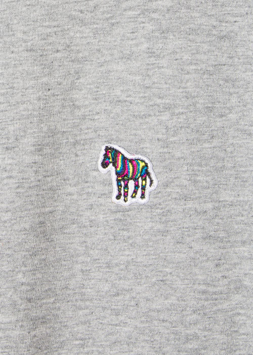 Grey Marl Cotton Zebra Logo T-Shirt