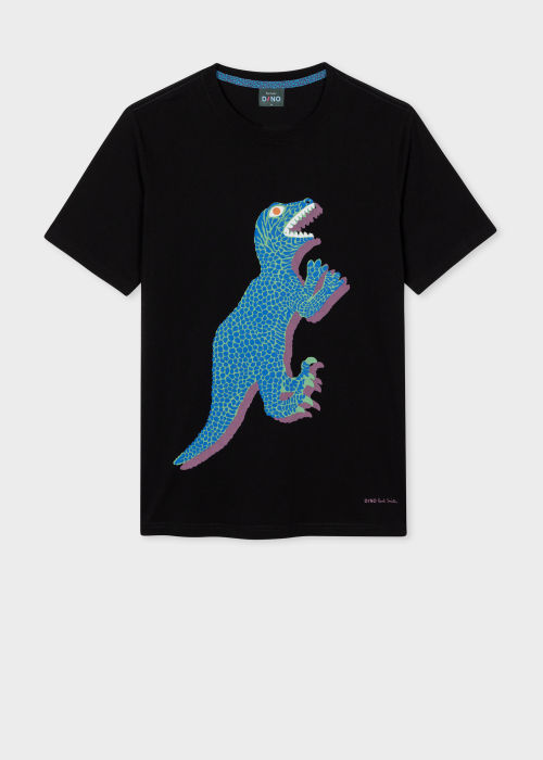 Black 'Dino' Cotton T-Shirt by Paul Smith