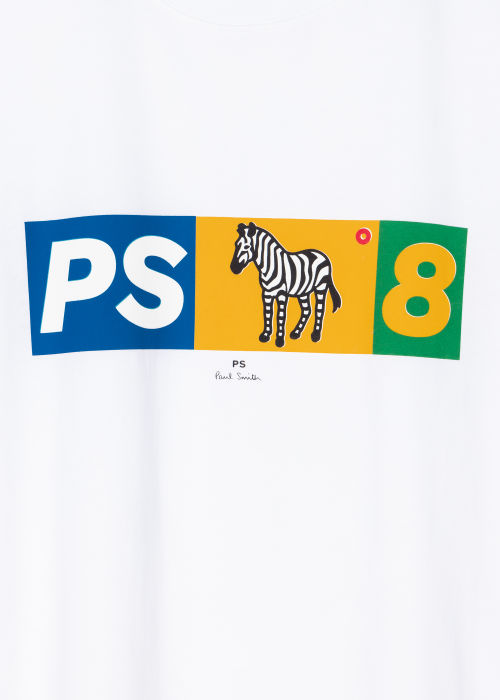 Product view - Men's White Organic Cotton Zebra Logo T-Shirt Paul Smith