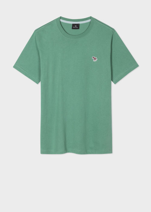 Product view - Men's Washed Green Cotton Zebra Logo T-Shirt Paul Smith