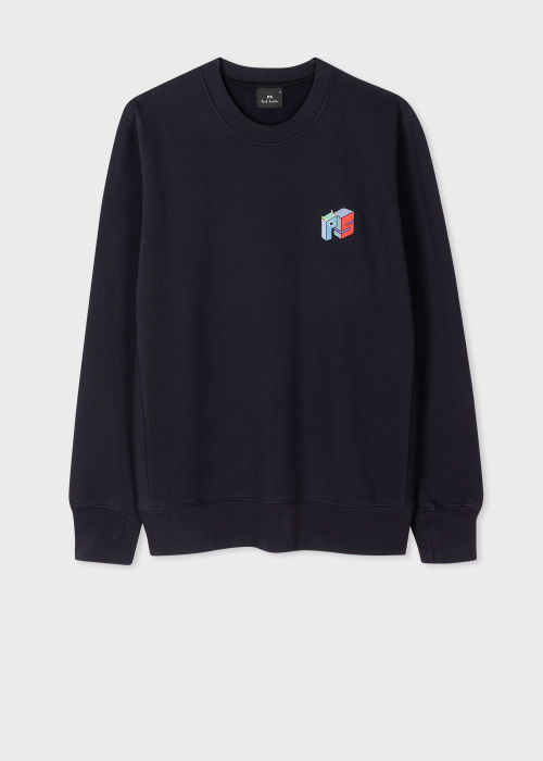 Men's Navy Organic Cotton Embroidered PS Logo Sweatshirt